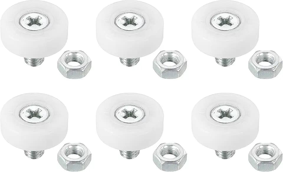 PATIKIL 19mm Drawer Rollers, 6 Pack Plastic Drawer Pulley Replacement Wheels Bearing Small Pulley with Nuts