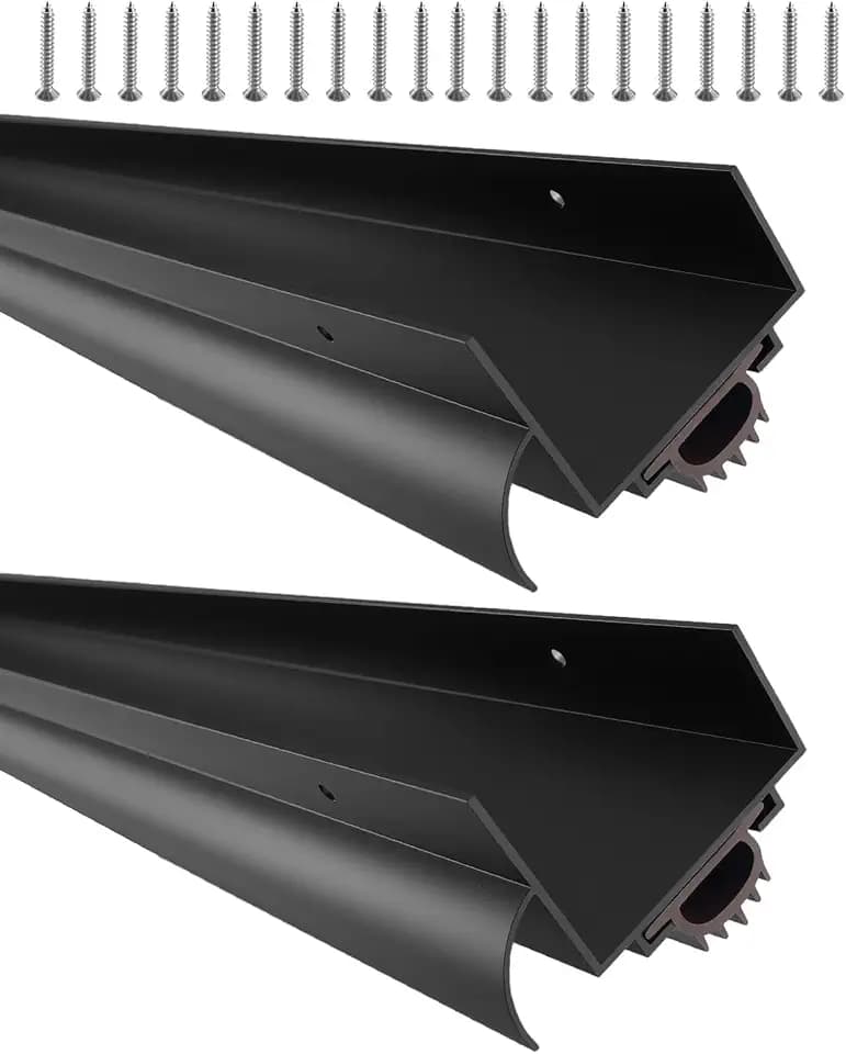 2 Pcs 1-3/4" x 36" U Shaped Aluminum Door Sweep for Exterior Doors, Brown