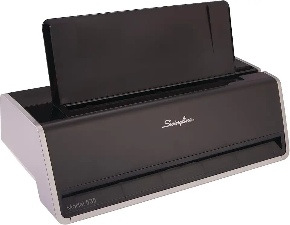 Swingline Electric Hole Puncher 3 Hole, 28 Sheet Capacity Three Hole Punch 3 Ring, Jam Resistant, Touch Screen, Platinum (74535)