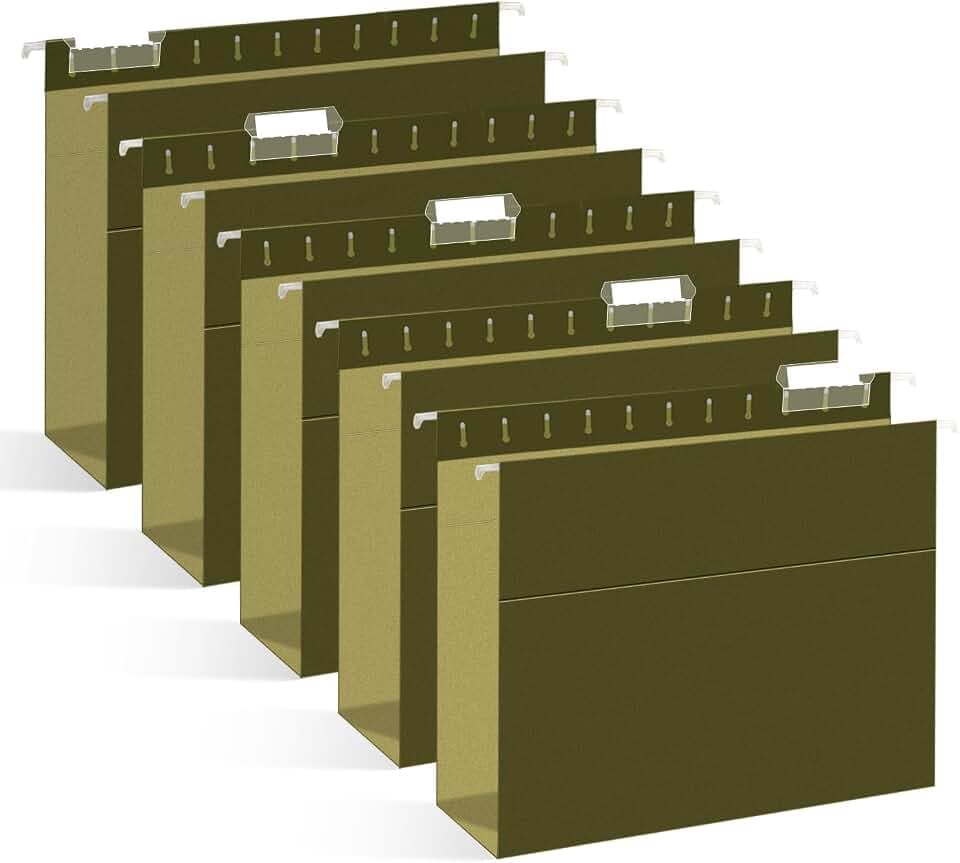 Extra Capacity Hanging File Folders, RAZCC 30 Pack Letter Size Reinforced Hanging Folders with Heavy Duty 3 Inch Expansion for Bulky Files, Filing Cabinet, Adjustable Tabs, Green