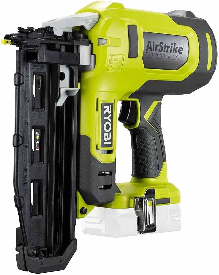 RYOBI 18 V ONE+ Brushless Akku-Nagler Performance R16GN18-0 (Nageldurchmesser von 1,6 mm, Nagellängen von 19 – 64 mm, Magazinkapazität - Nägel 100 St., AirStrike-Technologie ohne Akku und Ladegerät)