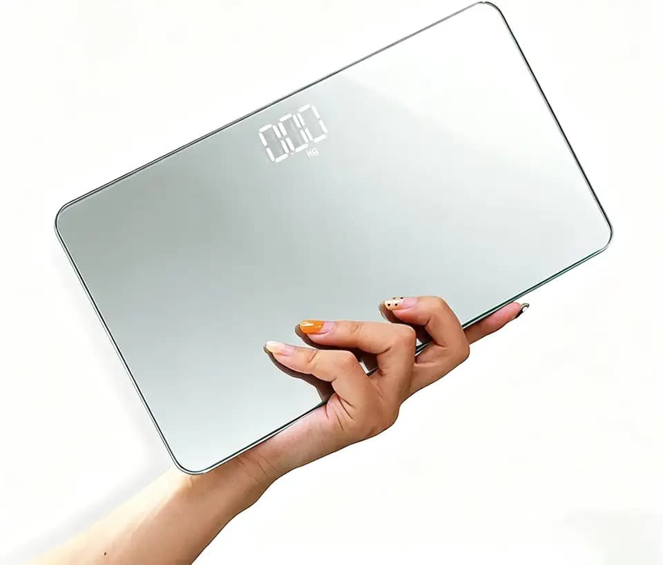 Travel Scale for Body Weight, Venugopalan Small Portable Body Weight Scales Digital Bathroom Mirror Scale Mini Electronic Scale for Personal Health, Body Tape Measure Included (Battery)