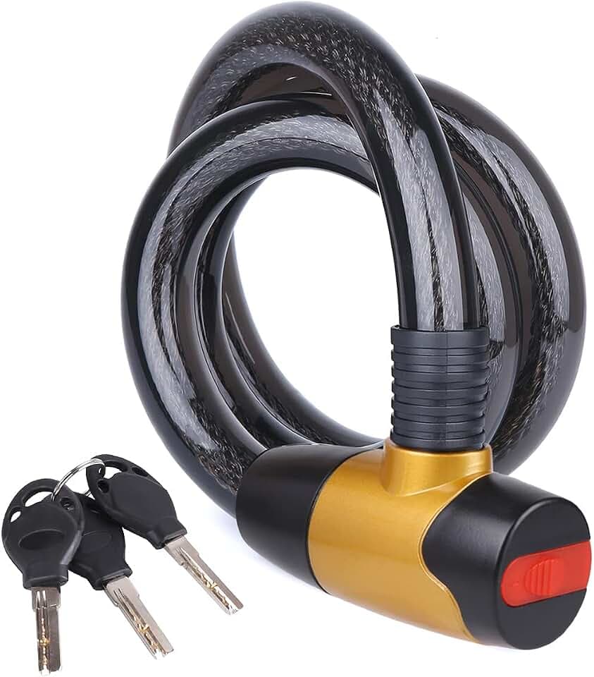 4FT x 23 mm Bike Cable Lock with Keys, Anti-Theft Security Bike Lock
