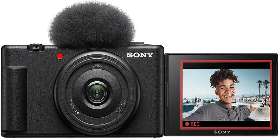 Sony ZV-1F Vlog-Kamera, 20,1 MP, 4K Video, 20 mm Weitwinkel, Touchscreen | Ultraweitwinkel für Selfies und Vlogs, kreativer Bokeh-Effekt und einfacher Produktpräsentationsmodus für Content Creator