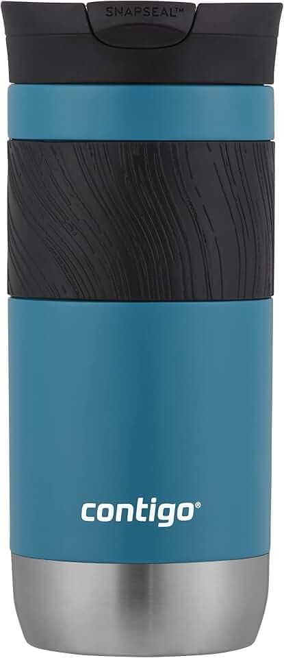 Contigo Byron 2.0 Thermobecher, Edelstahl Isolierbecher mit Snapseal Verschluss, 100 Prozent auslaufsicher, spülmaschinenfester Deckel, BPA-frei, hält bis zu 6 Stunden warm, Mehrfarbig, 470 ml