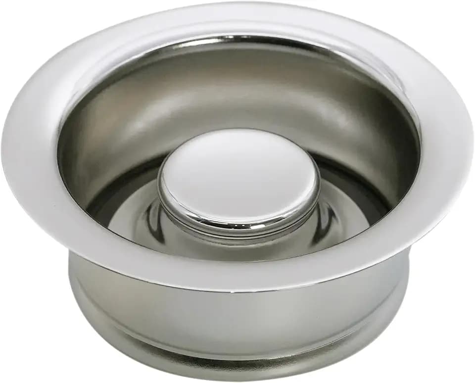 Westbrass R2089-05 4-1/4" Kitchen Sink Waste Disposal Drain Flange and Stopper, Polished Nickel
