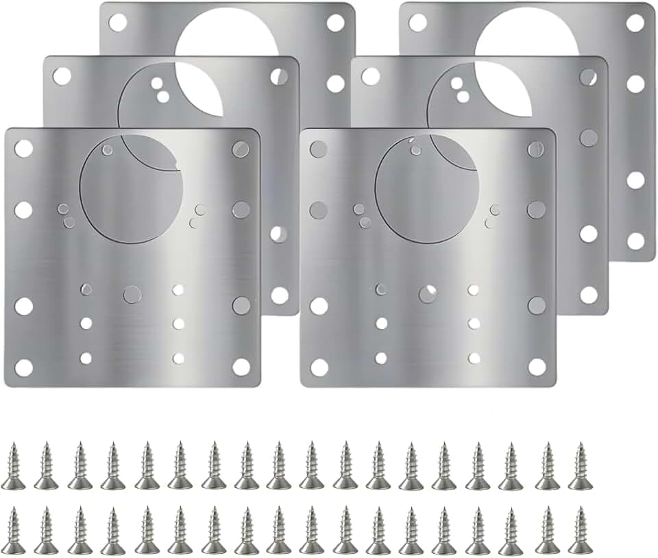 6PCS Upgraded Cabinet Hinge Repair Plate Kit FOGZUVR Fix Loose Cabinet Door
