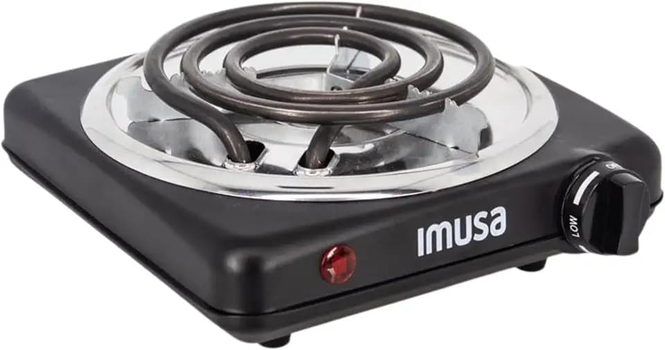 IMUSA Mini Single Electric Burner Portable 1000W, Black