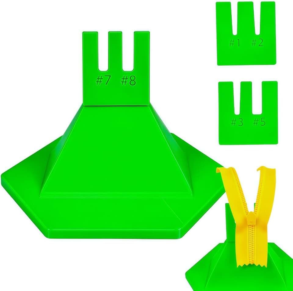 Zipper Jig Tool with Anti-Slip Silicone Base for 6 Sizes