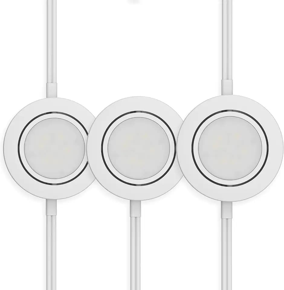 GETINLIGHT 2.75-Inch LED Puck Lights, 3-Pack, 2700K, White