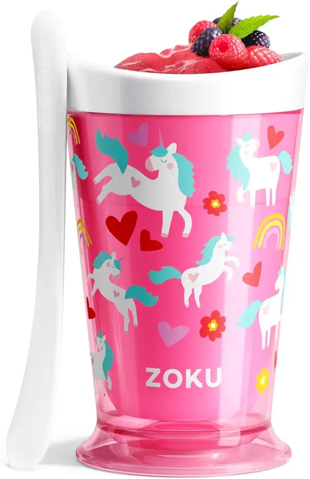 Zoku Slushie Cup With Slush Spoon Freezer Core Single-Serve Cup, Unicorn