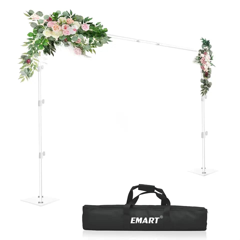 EMART Weiß Foto Hintergrund Ständer mit Sockel, 2x3m Hintergrundsystem | Verstellbarer Support System Kit, Fotografie, Foto Video Studio, Partydekoration