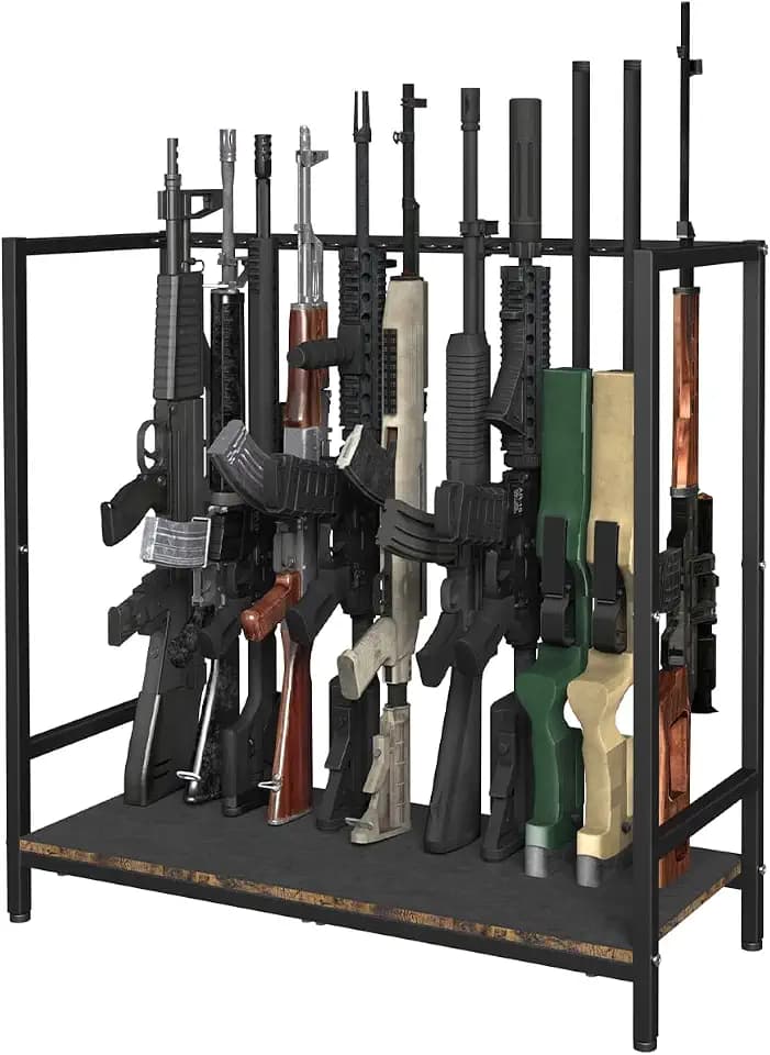 Mondazie Indoor Gun Racks, Floor Rifle Rack Stand with Pistol Shelves