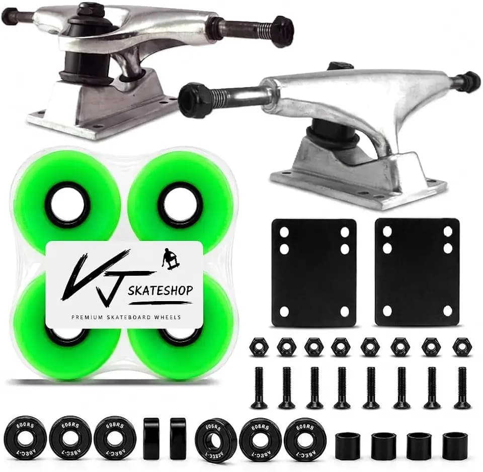 VJ 127mm Skateboard Truck Kit with 60mm Cruiser Wheels, Bearings & Hardware