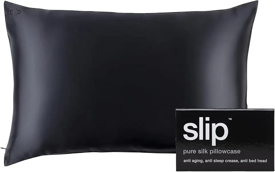 Slip Silk Queen Pillowcase, Black | 100% Pure 22 Momme Mulberry Silk
