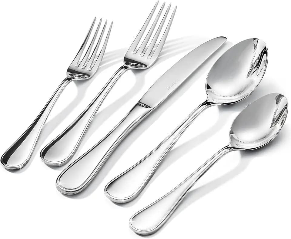 18/10 Stainless Steel Silverware Set for 8, 40 Piece Teardrop Flatware Set