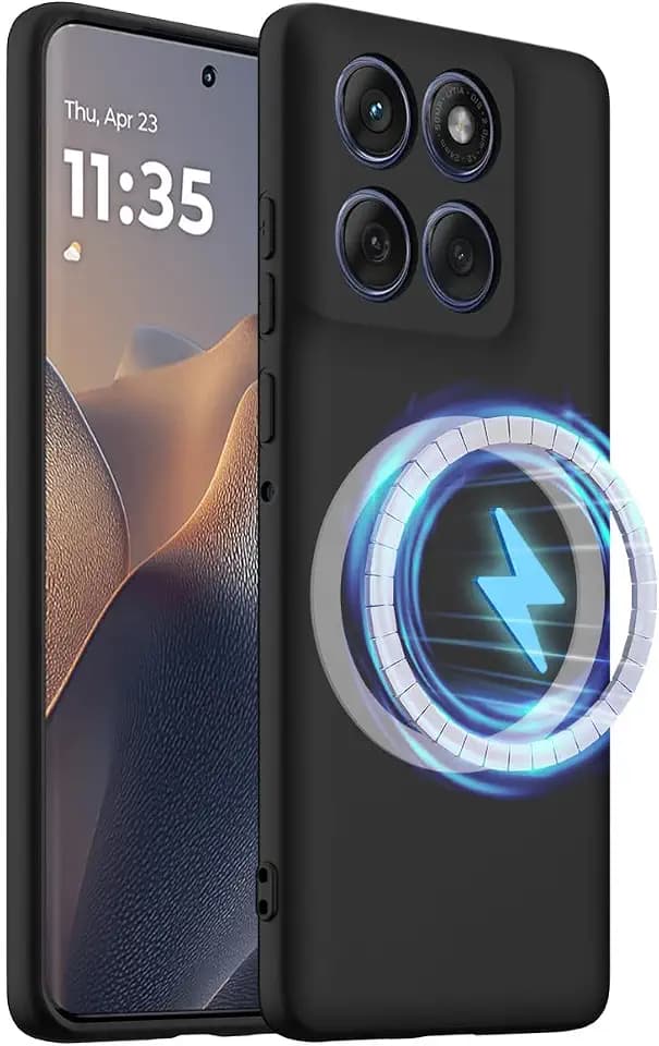 Hülle für Motorola Edge 60 Pro Hülle, Ultra Dünn flüssiges Silikon Case, Mag-Safe Zubehör - Eingebaute Magnete, Handyhülle für Motorola Edge 60 Pro Stoßfeste