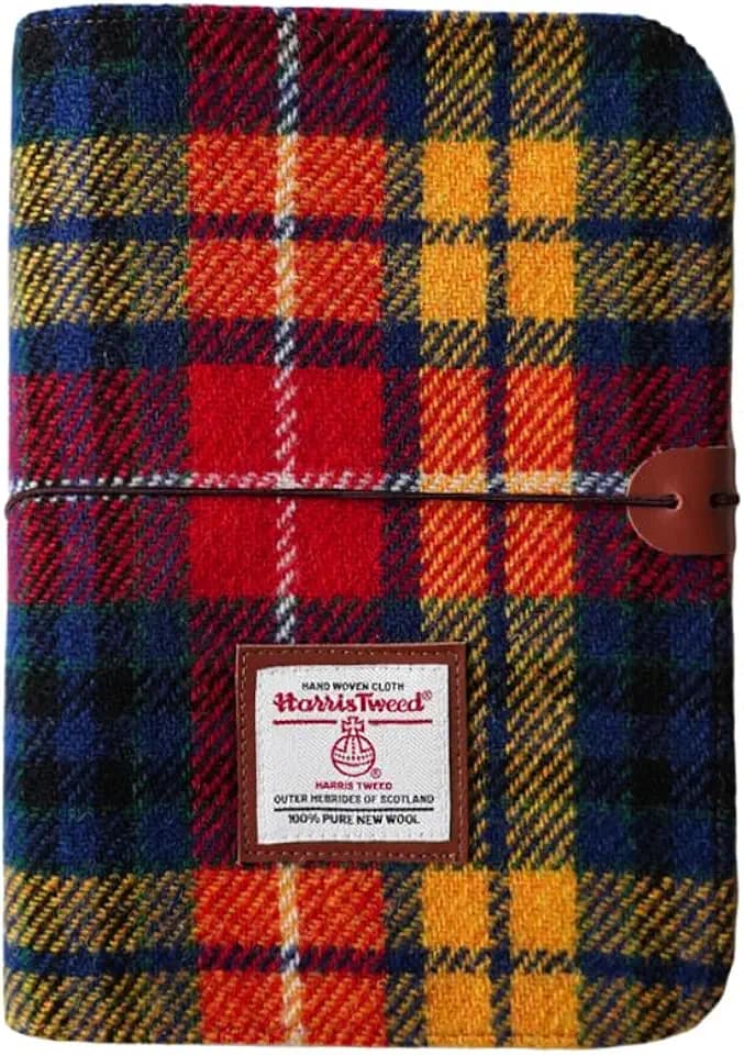 TAILORMAP Harris Tweed A5 Binder 6 Ring Refillable Journal with 100% Wool Fabric Cover, 80 Pages, Handmade Writing Notebook for Office or Travel (No.879)