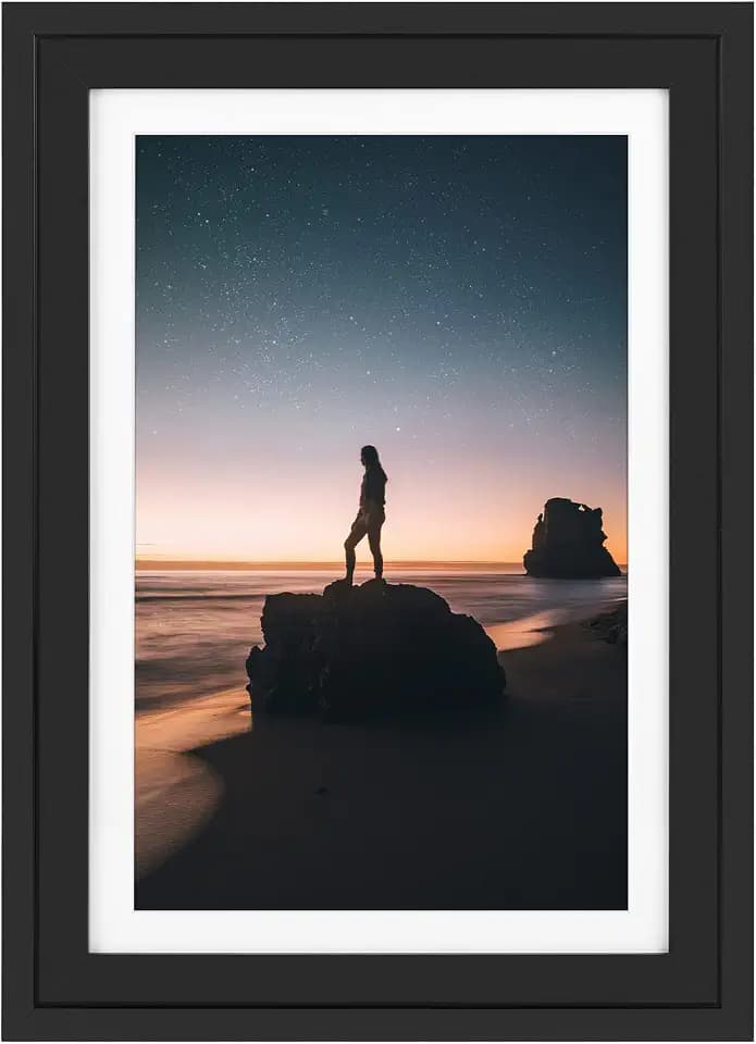 Golden State Art 13x19 Picture Frame - Matted for 11x17 Photo,Black