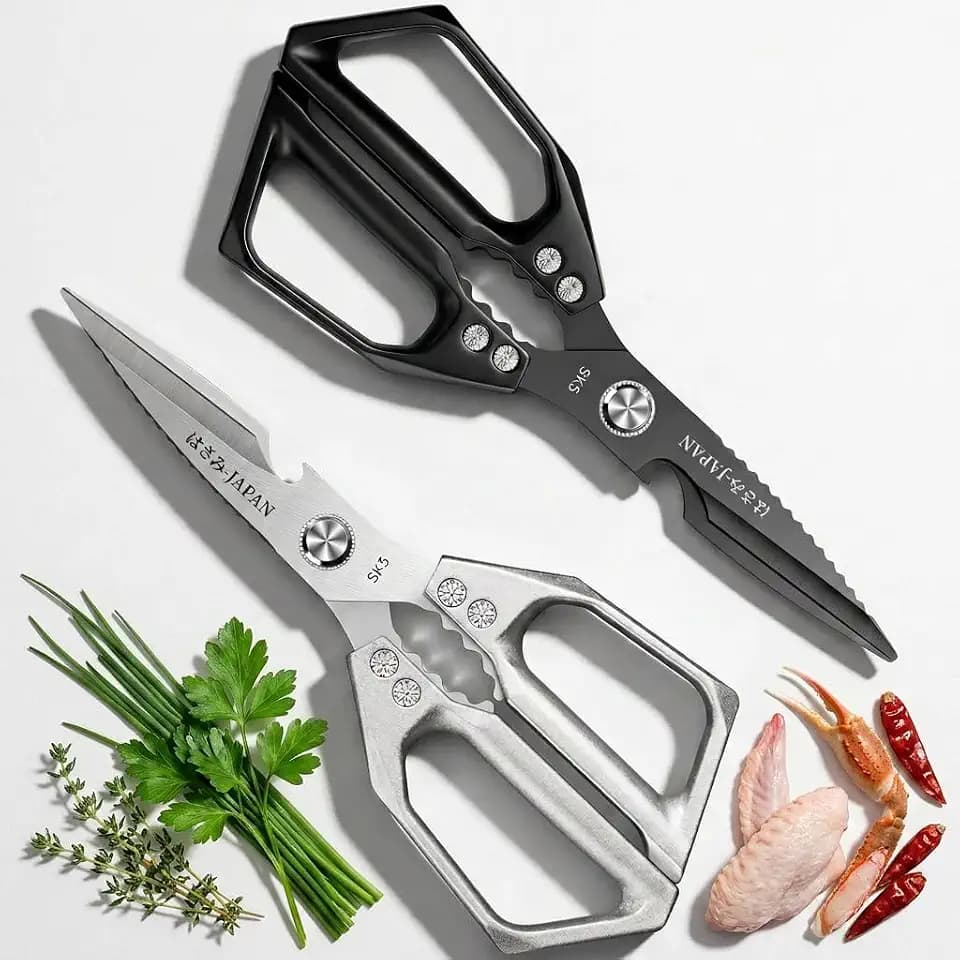 Stainless Steel Kitchen Scissors for Food, 2 Pack Durable Cooking Shears
