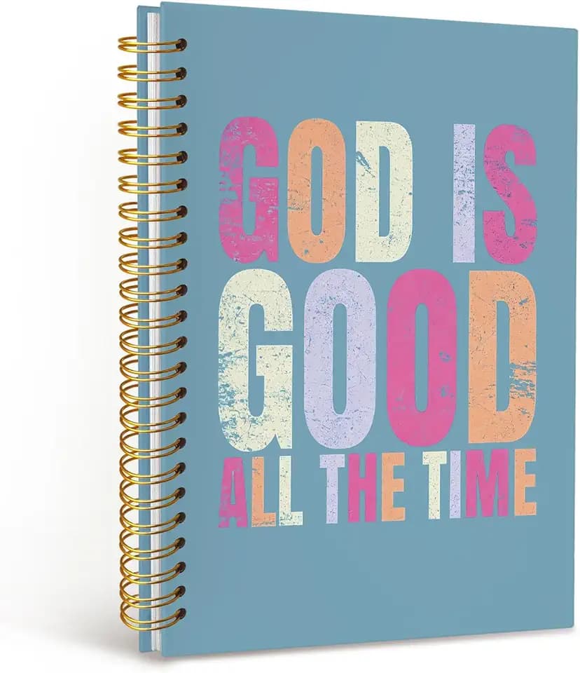 CFFJLHN God Is Good Journal Notebook, Christian Gifts for Women, Prayer Journal for Women & Men, Church Notes Journal, Scripture Hardcover Spiral Notebook 5.5x8.3 in