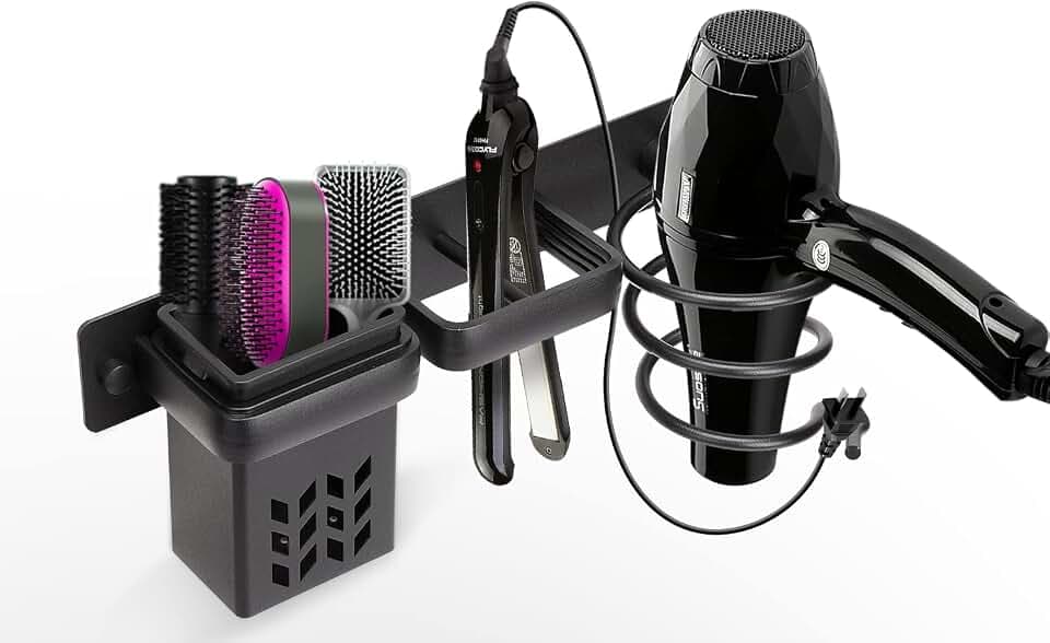 YUET Hair Dryer Holder Hairdryer Station Straightener Stand Organizer