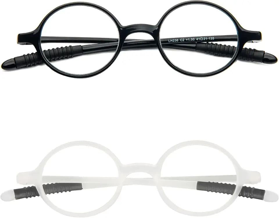KoKoBin Retro Lesebrille Herren und Damen runde Lesehilf Sehhilfe Brille TR90 Vollrahmenbrille