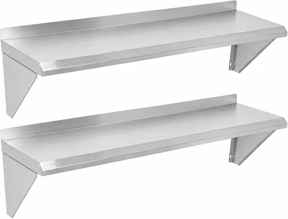 2 Pack Stainless Steel Shelf 12" x 48" for Space-Saving