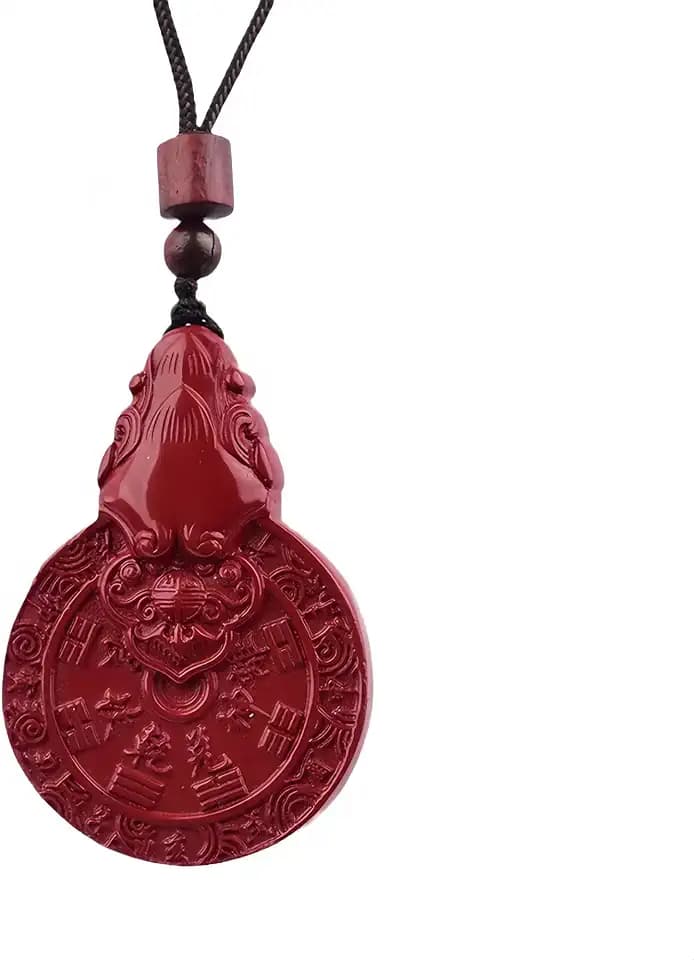 Cinnabar-Red Pixiu Spell Coin Pendant Necklace Feng Shui Amulet