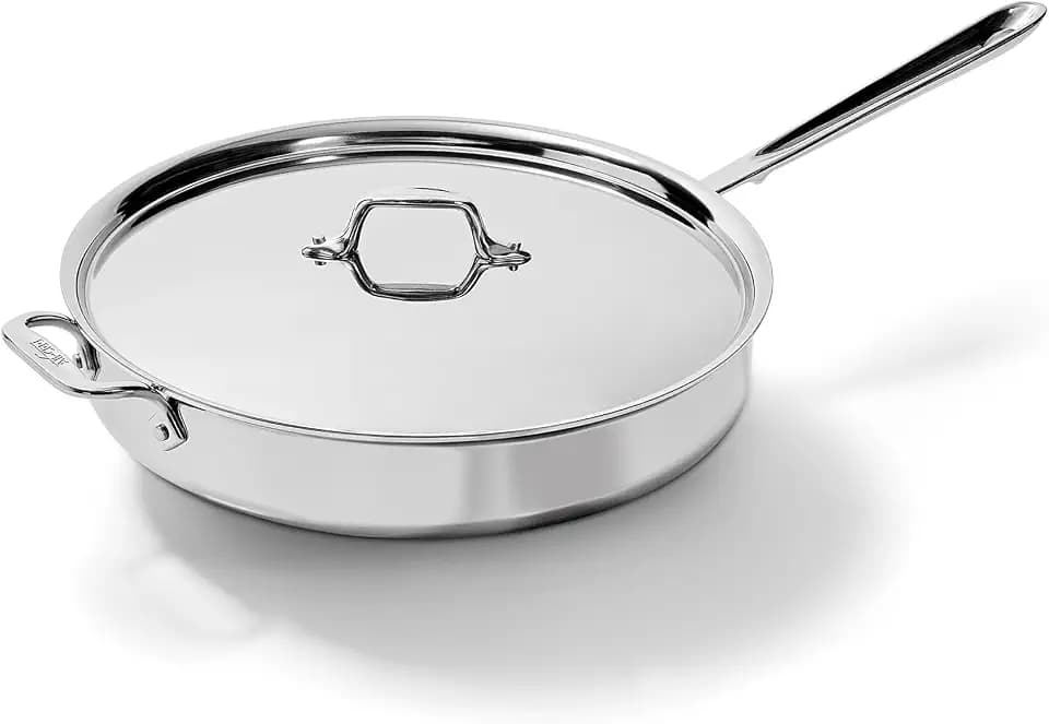 All-Clad D3® Stainless Steel 6 Qt Sauté Pan with Lid, Made in the USA