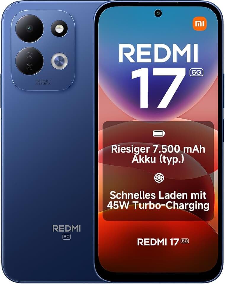 Xiaomi REDMI 17 5G, Smartphone 4+256 GB, Blau, 7500mAh Akku, 45W Laden