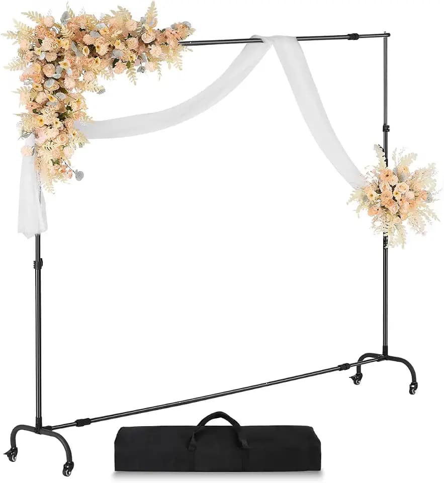 VEVOR Hintergrundständer verstellbares Fotohintergrundständer (Hintergrundtuch: 213 x 300 cm), Hintergrundständer mit Rollen, Bildschirmständer für Produktfotografie Studiofotografie
