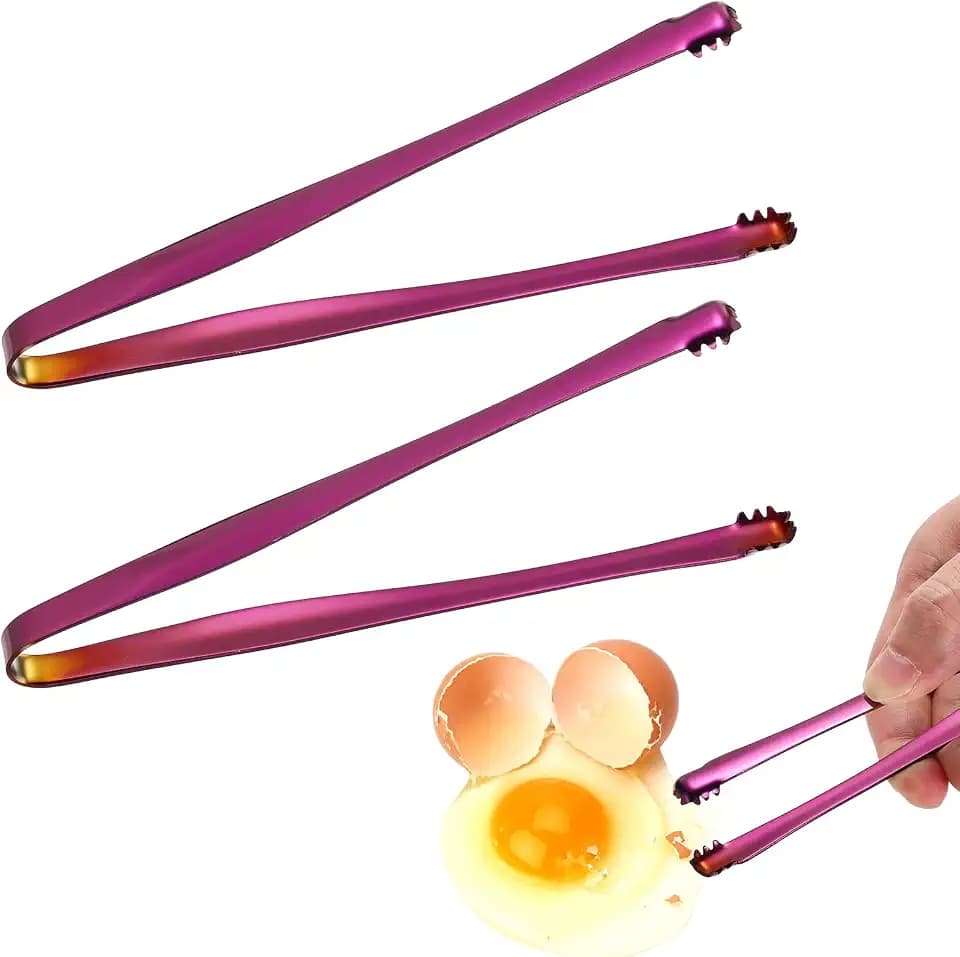 METALLIXITY Egg Chalaza Removal Tool Stainless Steel 2Pcs, Purple