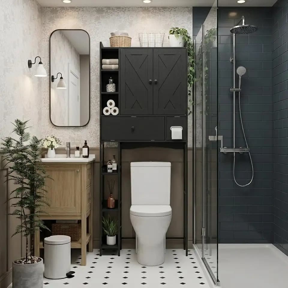 Garvee Over-The-Toilet Storage Rack, Modern Bathroom Organizer