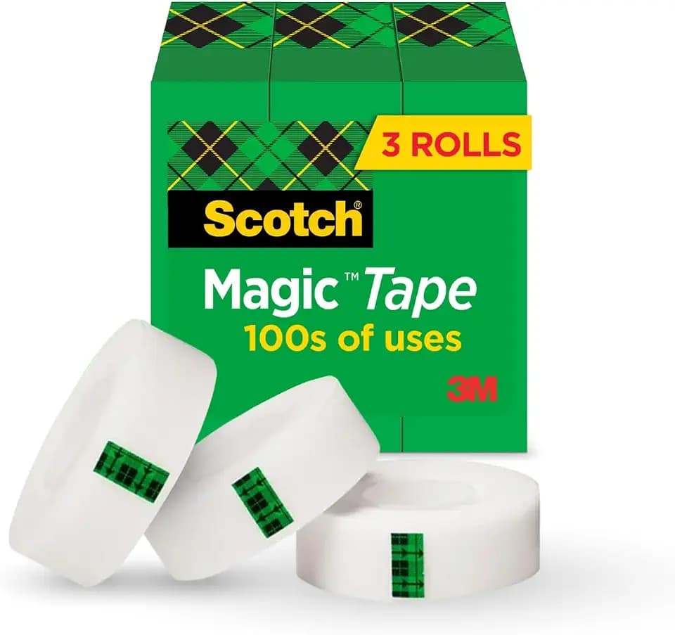Scotch Magic Tape, Invisible, 3 Rolls