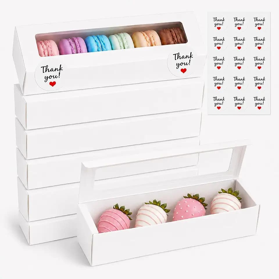 NPLUX 36 Pack Halloween Treat Box,7.2x2.1x1.9in Macaron Boxes for Bakeries
