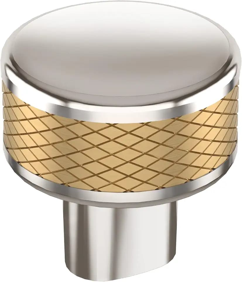 Amerock 1-1/4" Round Esquire Polished Nickel/Champagne Bronze Cabinet Knob