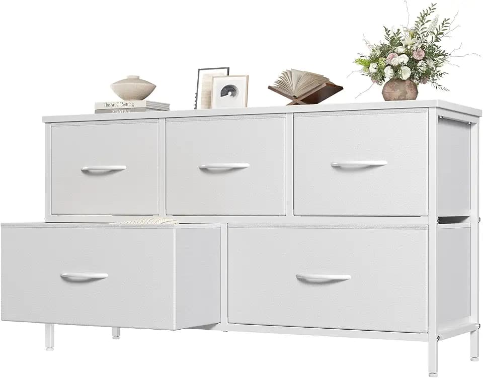 OLIXIS White Dresser for Bedroom, Wide Chest of Drawers for Clothes Storage