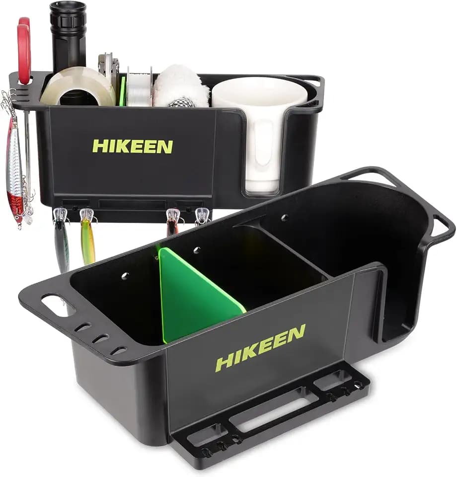 Hikeen Boat Caddy Organizer, Boat Cup Holder, Multifunctional Boat Organizer Universal Fit for Boat, Kayak, Pontoon, Bass Boat, Jon Boat - Fishing Tool Holder, Boat Fishing Cabin Storage (2Pack)