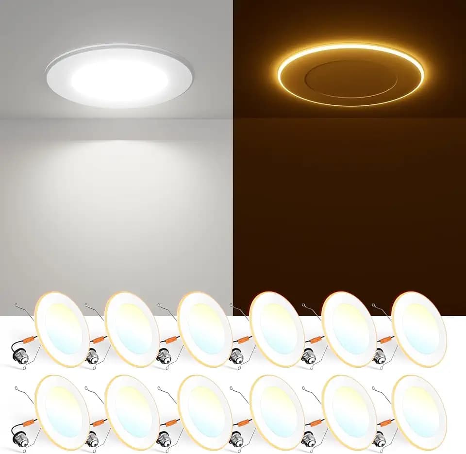 FREELICHT 12 Pack 5/6 Inch 5CCT LED Recessed Lighting with Night Light