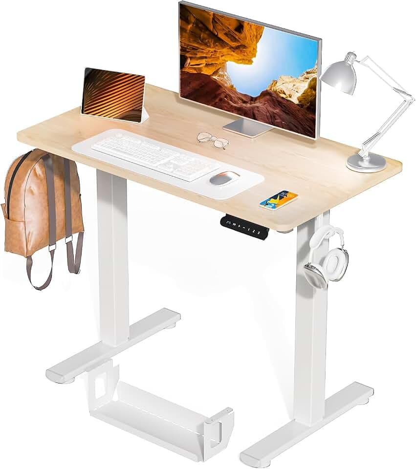 Kingant Standing Desk, 35x20 Inch Electric Height Adjustable Computer Desk