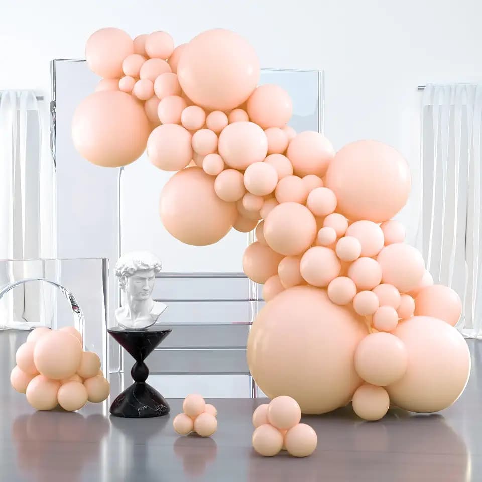 PartyWoo Pastel Orange Balloons 100pcs Light Pale Orange Peach Color