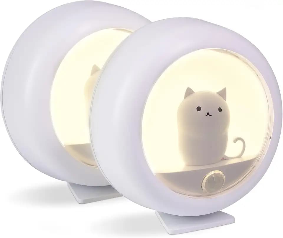 Attivolife Cat Night Light Motion Sensor, Magnetic Rechargeable LED Lamp