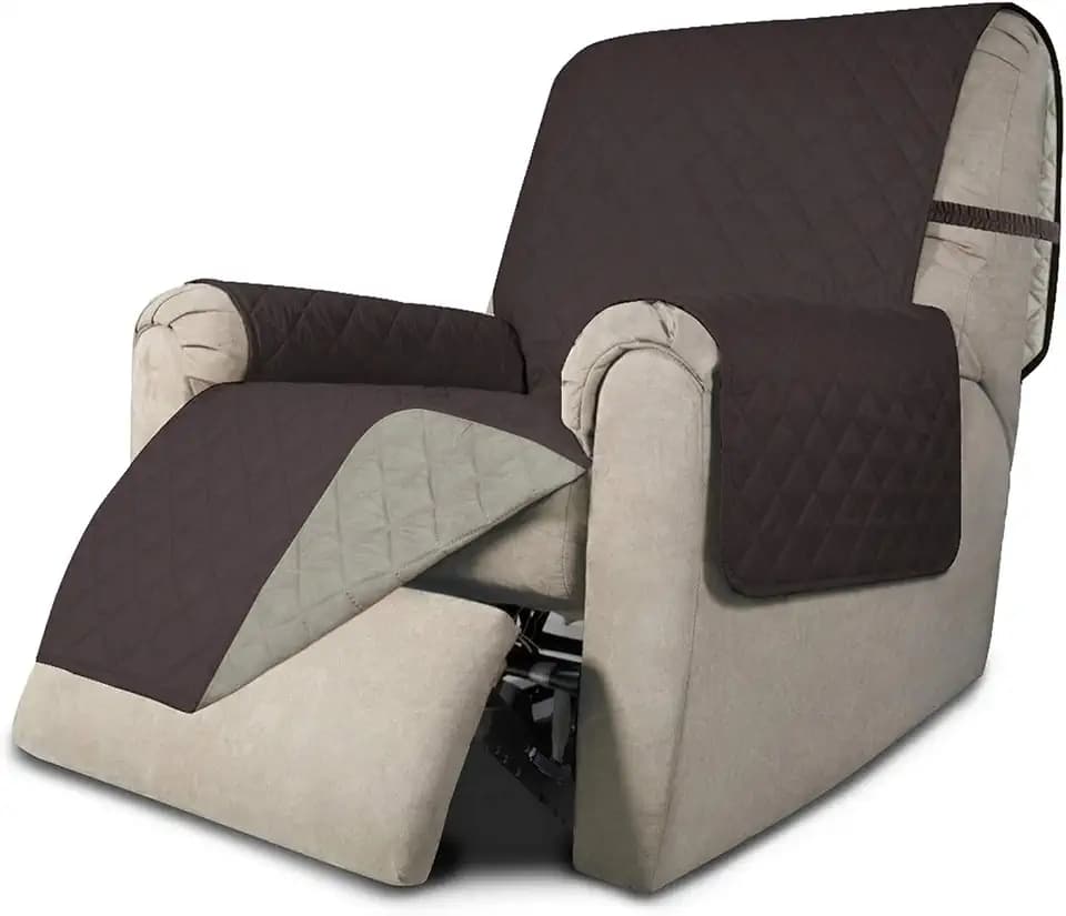 Easy-Going Reversible Couch Cover, Recliner 19 in, Chocolate/Beige