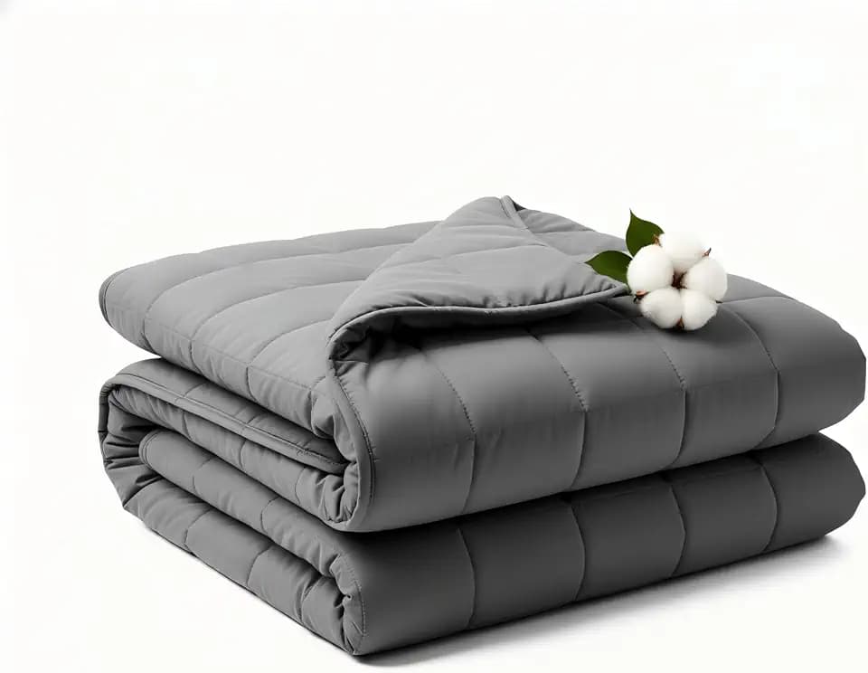 RJOP Weighted Blanket 10lbs 48"x72" Full Size for Adults, Heavy Throw Blanket for Couch & Bed, Soft Breathable Cotton for All-Season Comfort (48"x72"10lbs)