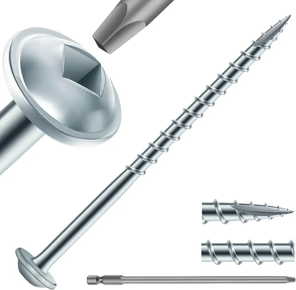 Pocket Hole Screws #8 x 2-1/2" (90Pcs) 1lb. Carbon Steel, Zinc Plated, Washer Head, Coarse Thread, Square Drive,150MM Drive Bit Included
