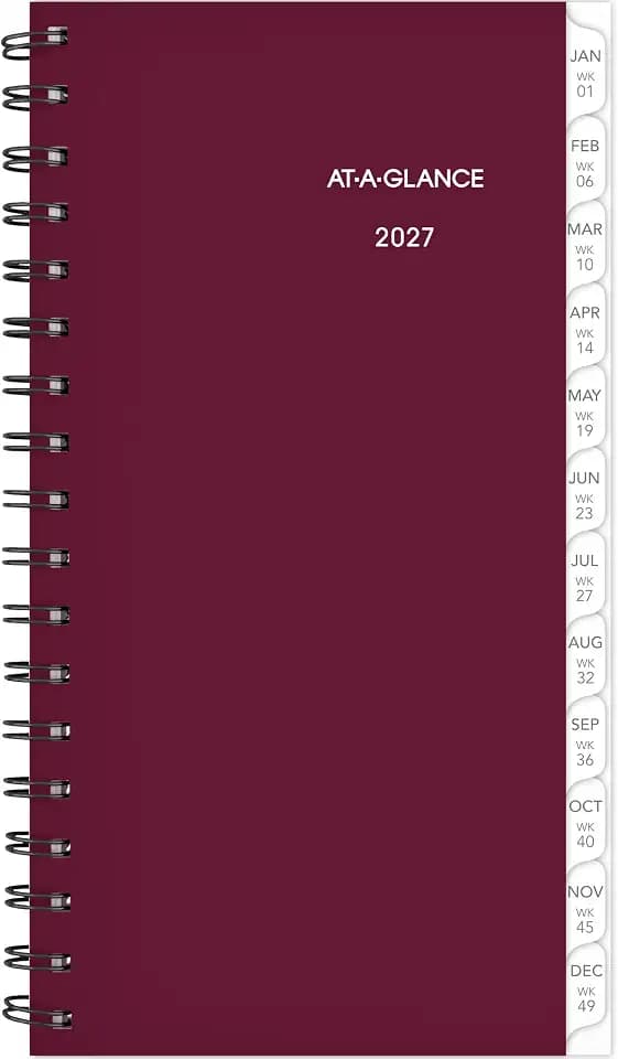 AT-A-GLANCE 2027 Planner Refill, Weekly, 3.25" x 6.5", Portable Size 2, Tabbed (064-287-27)