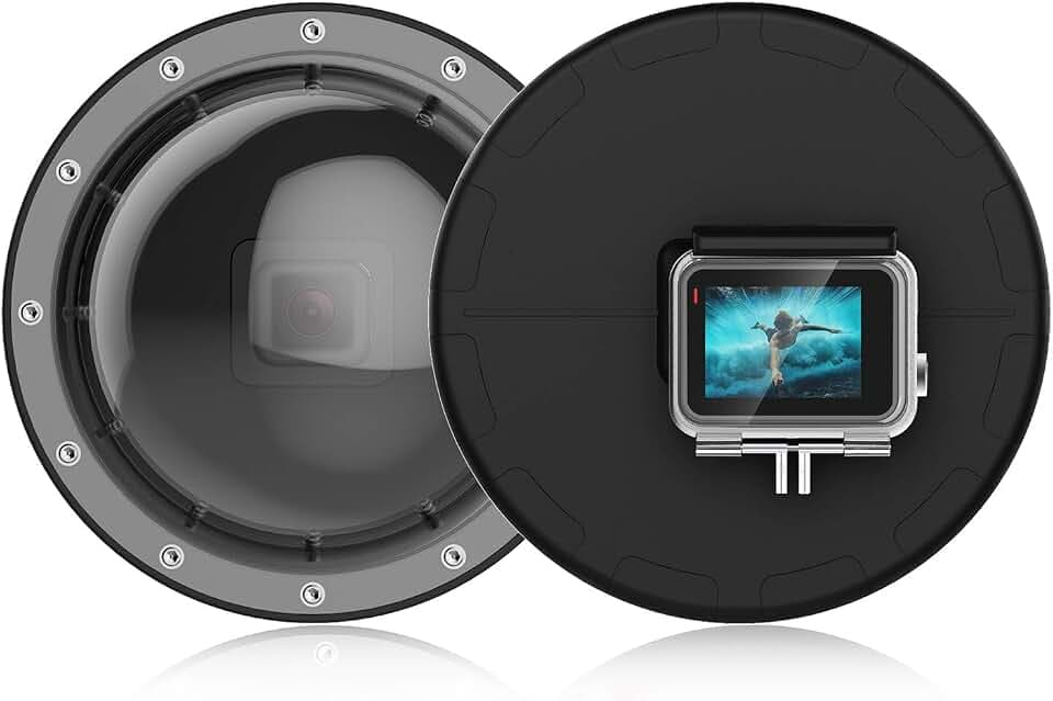 Suptig Kuppel, Kuppelanschluss, Unterwasserkuppel für GoPro Hero 7 Black 6 5 2018, Wasserdicht 30 m