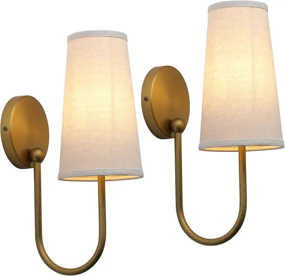 Pathson Set of 2 Linen Fabric Wall Sconces