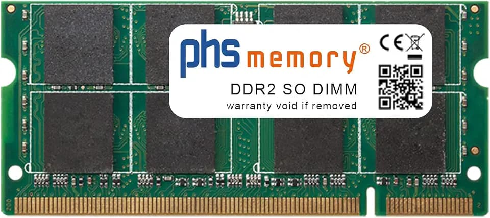 PHS-memory 2GB RAM Speicher kompatibel mit QNAP TS-459 Pro DDR2 SO DIMM 800MHz PC2-6400S